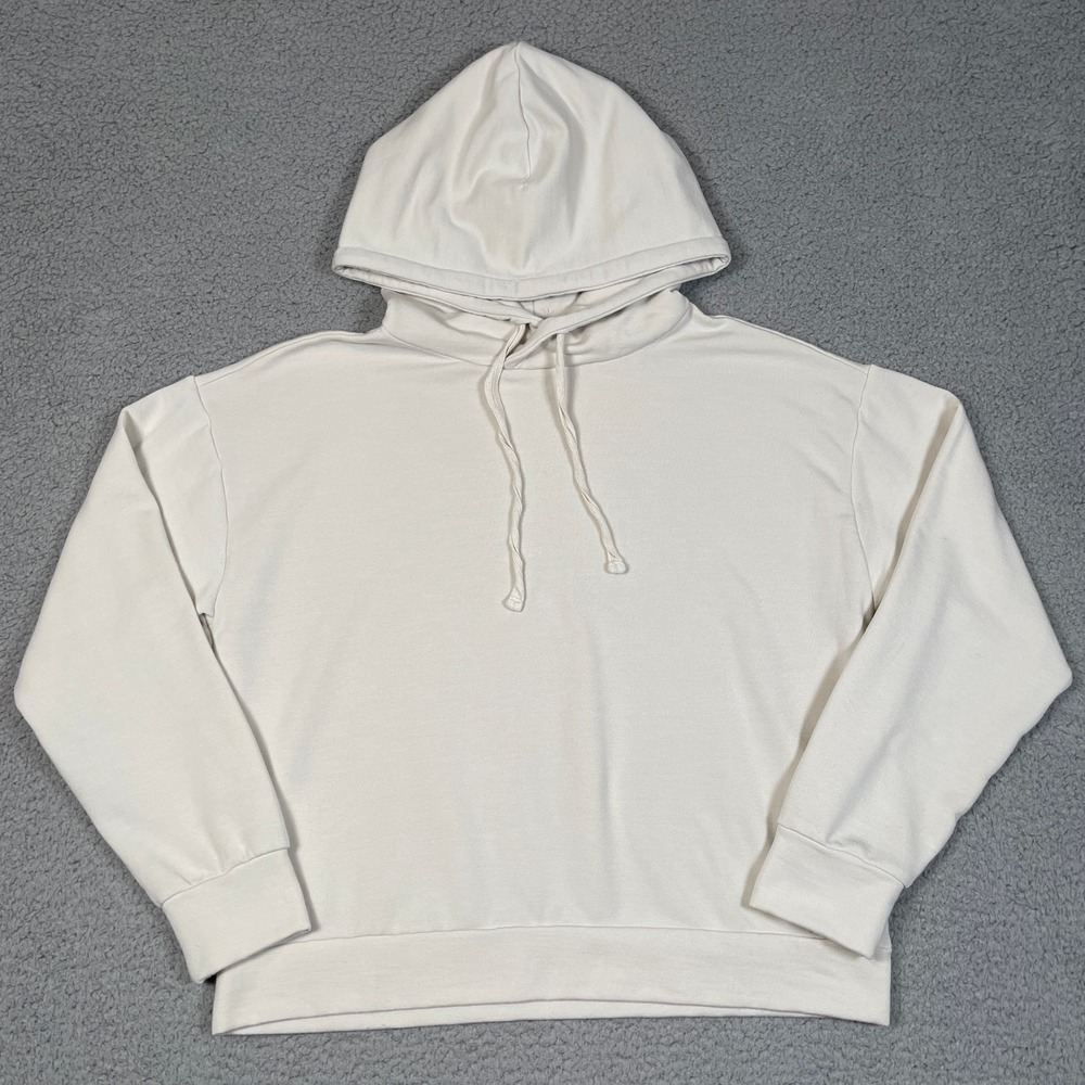 Quince Tencel Hoodie Womens S White Pullover Drawstring Super‎ Soft Neutral